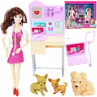 Lalki dla dziewczynek - LALKA WETERYNARZ STATOSKOP PIESKI + AKCESORIA - miniaturka - grafika 1