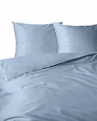 Pościel - ﻿Pościel 160x200cm MAKOSATYNA - PURE, luksusowa z lamówką kolor BLUE FROZEN - miniaturka - grafika 1