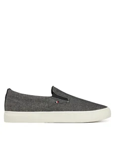 Tommy Hilfiger Tenisówki Th Hi Vulc Low Slip On Ch FM0FM05390 Szary - Trampki męskie - miniaturka - grafika 1