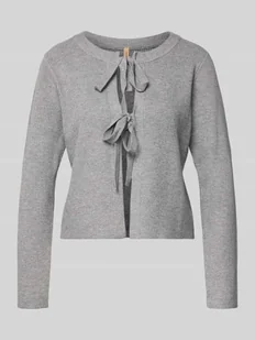 Kurtka z dzianiny z wiązaniem model ‘KANITA’ - Swetry damskie - miniaturka - grafika 1