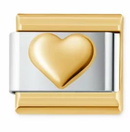 Charmsy - Murrano Element Bazowy ITALIAN CHARMS Gold Heart IH-065 - miniaturka - grafika 1