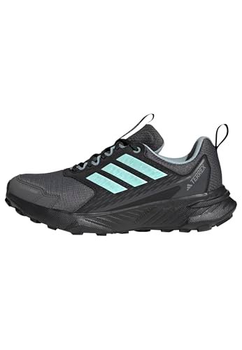 adidas Kobiety Terrex Tracefinder 2 CLIMAPROOF Trail Running Shoes, Carbon/Semi Flash Aqua/Grey Six, 36 2/3 EU