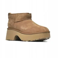 Botki damskie - Śniegowce skórzane UGG W Classic Ultra Mini New Heights 1158311-CHE11 40 - miniaturka - grafika 1
