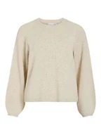 Swetry damskie - Vila Sweter "Visapna" w kolorze beżowym - miniaturka - grafika 1