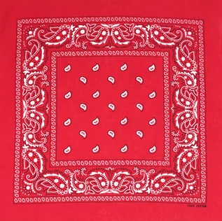 Apaszki i szaliki damskie - Bandana bandamka bandana czerwona chusta paisley - grafika 1