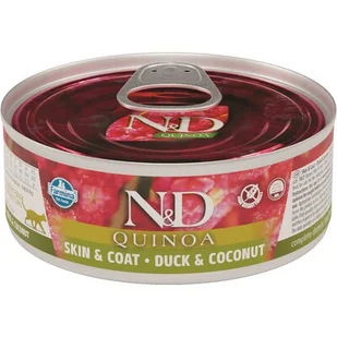 N&D N&D CAT QUINOA SKIN & COAT DUCK 80g - Mokra karma dla kotów - miniaturka - grafika 1