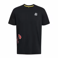 Koszulki sportowe męskie - Męska koszulka do koszykówki Under Armour Curry Arc HW Tee - czarna - UNDER ARMOUR - miniaturka - grafika 1
