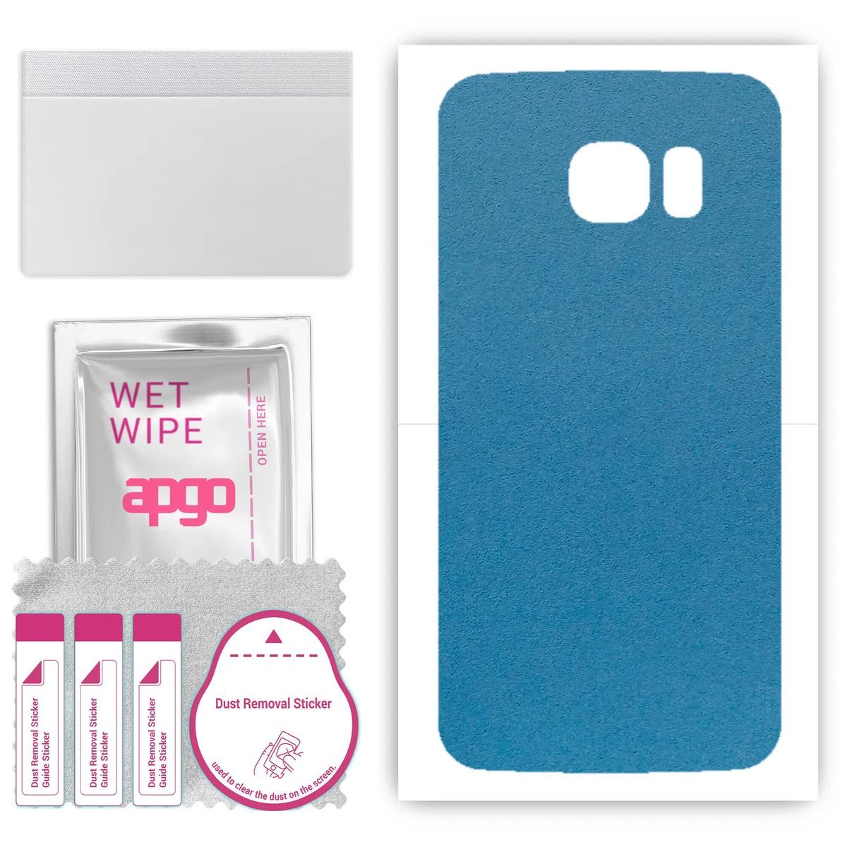 Folia naklejka skórka strukturalna na TYŁ Zamsz do Samsung Galaxy S6 Edge SM-G925F - Zamsz Niebieski - apgo SKINS