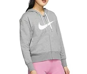 Bluzy damskie - Nike damska bluza W Nk Dry Get Fit Fc Fz H Es Gx czarny Carbon Heather/(White) X-S - miniaturka - grafika 1