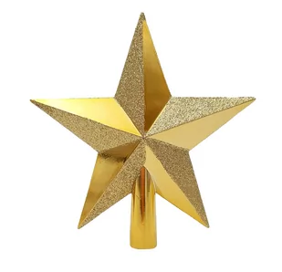Gwiazda Choinkowa Złota Czubek Na Choinkę Szpic - Bombki - miniaturka - grafika 1