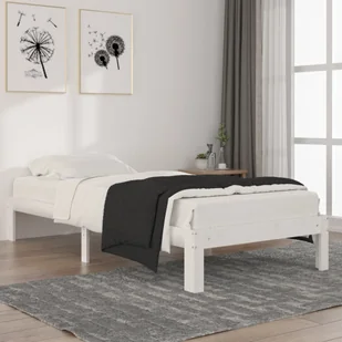 Łóżko z litego drewna sosna biała 90x200 cm - Łóżka - miniaturka - grafika 1