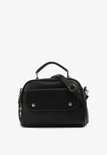 Czarna Torebka Listonoszka z Dodatkową Kieszonką z Klapą i Uchwytem Tirilis - Torebki damskie - miniaturka - grafika 1