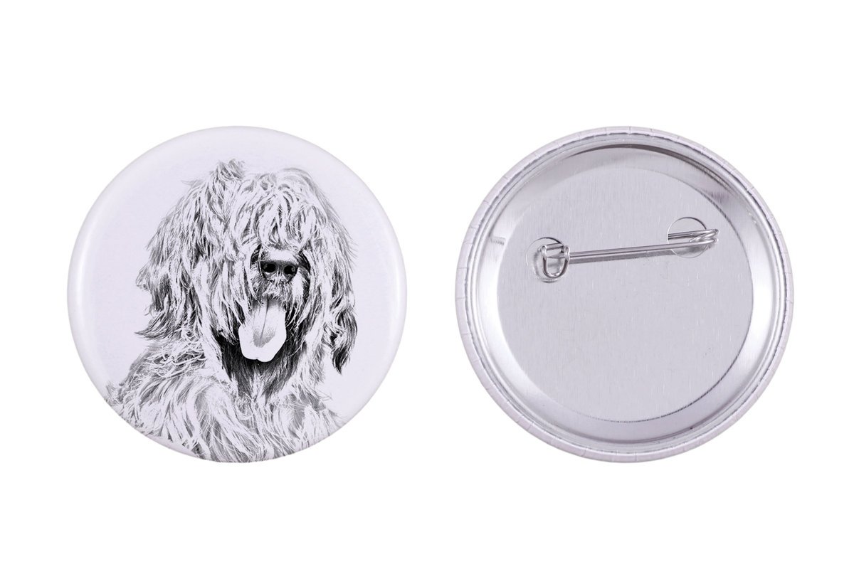 Owczarek francuski Briard, Berger de Brie - przypinka z twoim psem, dodaj własne foto, marka Art-Dog
