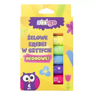 Strigo Kredki świecowe neonowe 6szt STRIGO - Artykuły biurowe - miniaturka - grafika 2