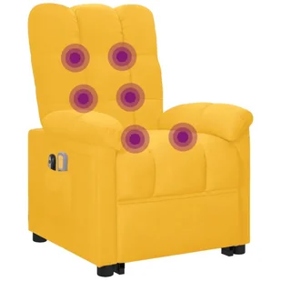 Lumarko Podnoszony, rozkładany fotel masujący, żółty, obity tkaniną! - Fotele - miniaturka - grafika 7