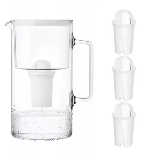 Wessper AquaClassic Crystalline 2,5L Biały szklany dzbanek filtrujący z 3 wkładami - Dzbanki filtrujące - miniaturka - grafika 1