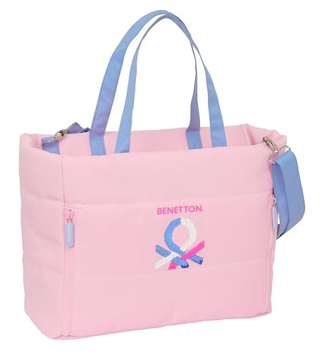 Safta BENETTON PINK torba na laptopa 14,1'' z kieszenią, plecak, idealna dla dzieci w różnym wieku, wygodna i wszechstronna, jakość i wytrzymałość, 54 x 17 x 31 cm, różowa, Różowy kolor, Estándar,