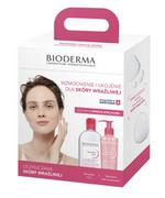 Zestawy kosmetyków damskich - Bioderma Sensibio - zestaw (Płyn H2O 500ml + Gel Moussant 200ml) - miniaturka - grafika 1