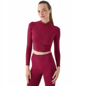 Bluzki damskie - Koszulka damska 4F Longsleeve FNK F483 burgund 4FRAW24TFLOF483 60S XS/S - miniaturka - grafika 1