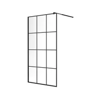 Ścianki i drzwi prysznicowe - Ścianka prysznicowa SEVANTE KATLA 100x195 Walk-In czarna 1 szt. - miniaturka - grafika 1