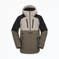 Kurtki narciarskie - Kurtka snowboardowa męska Volcom Brighton Pullover brązowo-czarna G0652315 s - miniaturka - grafika 1
