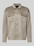 Kurtki męskie - Kurtka koszulowa o kroju relaxed fit z kieszeniami na piersi i wyhaftowanym logo - miniaturka - grafika 1
