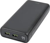 Powerbanki - Powerbank Deltaco DELTACO Powerbank 20000mAh 60W PD USB-C/2x USB schwarz - miniaturka - grafika 1