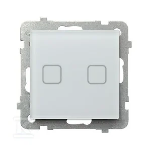 Łącznik dotykowy dwugrupowy świecznikowy z podświetleniem + wi-fi, białe szkło szronione SONATA, ŁPDT-2RS/m/78 - Wyłączniki światła i elektryczne Łącznik dotykowy dwugrupowy świecznikowy z podświetleniem + wi-fi, białe szkło szronione SONATA, ŁPDT-2RS/m/78 - Wyłączniki światła i elektryczne - miniaturka - grafika 1