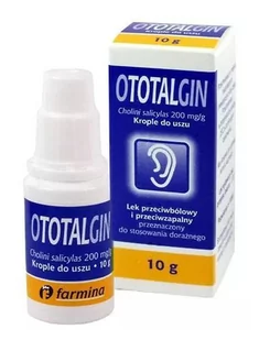 FARMINA SP. Z O.O. Ototalgin 200 mg/g krople do uszu 10 g - Przeziębienie i grypa - miniaturka - grafika 1