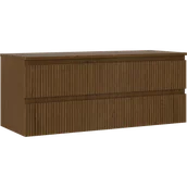 Szafki łazienkowe - Mexen Rivel szafka łazienkowa podumywalkowa 120 cm z blatem, 2 szuflady, ryflowana , orzech - 91A20-12047-2-BFFC86 - miniaturka - grafika 1