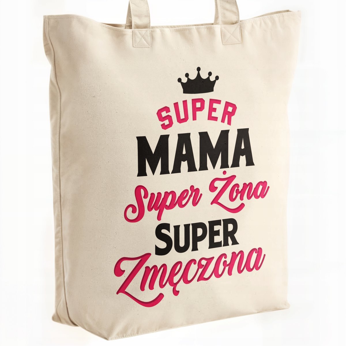 Torba bawełniana premium na zakupy Dzień Matki Prezent Super Mama