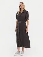 Sukienki - Roxy Sukienka koszulowa Island Escape Solid ERJWD03884 Szary Regular Fit - miniaturka - grafika 1