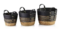 Kosze wiklinowe - Lumarko Lumarko Komplet 3 Koszy Trawa Morska 33x33xh:26/28x28xh:23/23x23xh:20cm! HIWB9169 Mondex - miniaturka - grafika 1