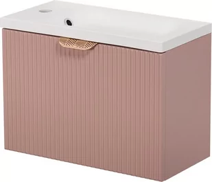 Szafka łazienkowa wisząca z umywalką pudrowy róż mat 50 cm Fresco Gante - Szafki łazienkowe - miniaturka - grafika 1