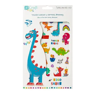 Tatuaże świecące w ciemności dinozaury, 2 arkusze - Przybory szkolne - miniaturka - grafika 1