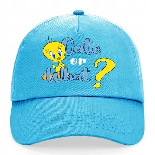 Czapka Dziecięca Daszek CUTE OR WHAT Dla Fana Kreskówek Wzory Niebieska