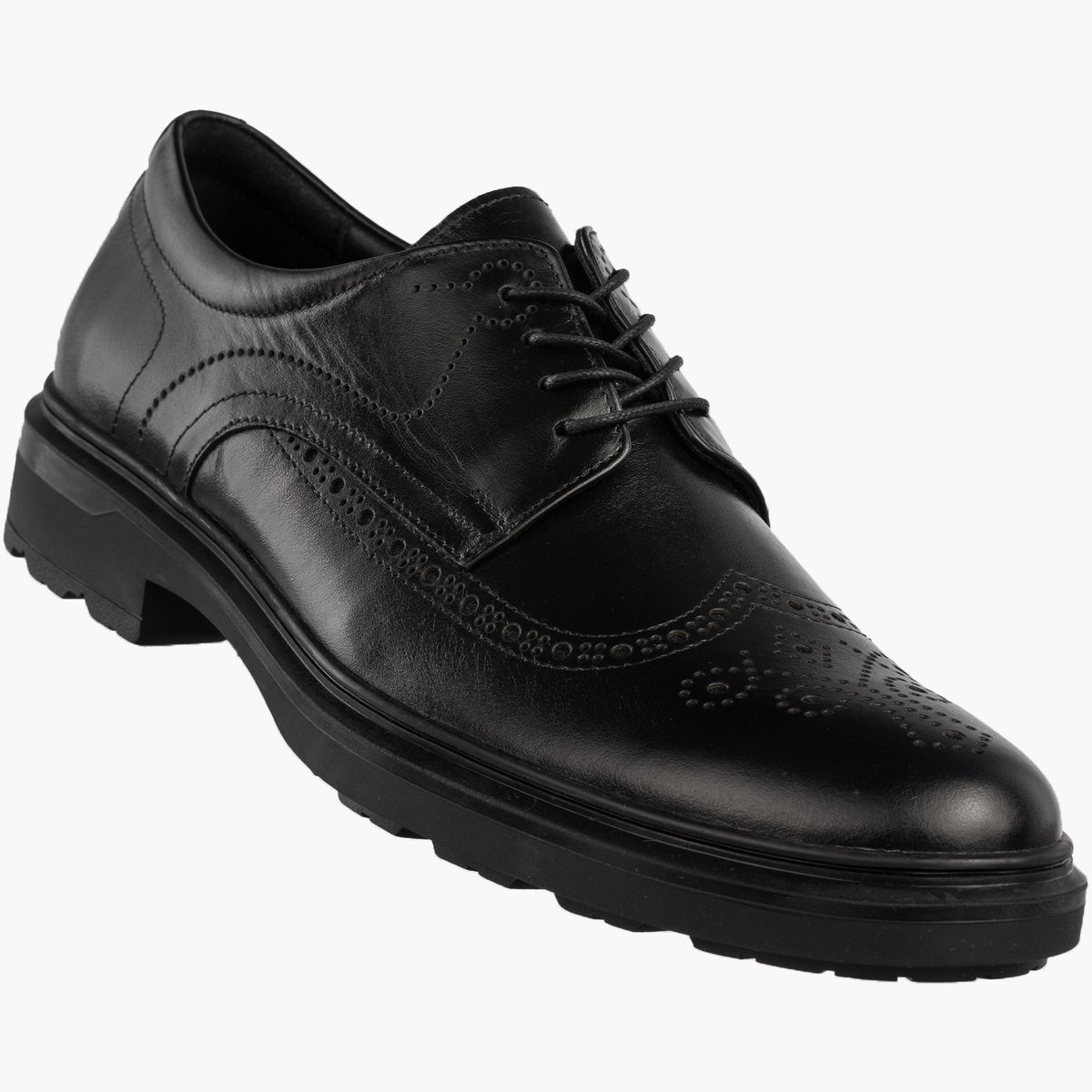 Półbuty Wizytowe Męskie Skórzane Buty Eleganckie Czarne Czarny 43