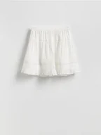Spódnice - Reserved - Spódnica mini z haftem - biały - miniaturka - grafika 1
