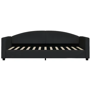 Sofa z materacem do spania, czarna, 90x200 cm, tkanina Lumarko! - Łóżka - miniaturka - grafika 5