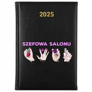 KALENDARZ 2025 Rok Planer Książkowy CZARNY Terminarz SZEFOWA SALONU Wzory - Kalendarze - miniaturka - grafika 1