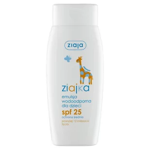 Ziaja Ziajka Słoneczna emulsja wodoodporna dla dzieci powyżej 12 miesięcy SPF25+ 150ml - Balsamy i kremy do opalania - miniaturka - grafika 1