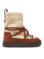 Śniegowce damskie - Tommy Hilfiger Śniegowce Lace-Up Faux Shearling Snowboot FW0FW08252 Beżowy - miniaturka - grafika 1