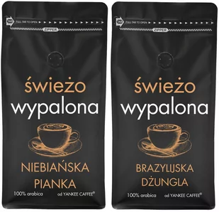 Kawa ziarnista Świeżo Palona Zestaw 2x1kg 100% Arabika Yankee Caffee (śNP,śB) - Kawa - miniaturka - grafika 1
