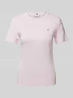 Koszulki i topy damskie - T-shirt o kroju slim fit z detalem z logo - miniaturka - grafika 1