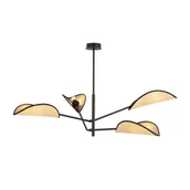 Lampy sufitowe - Emibig Vene lampa sufitowa 4-punktowa czarna/rattan 1160/4 1160/4 - miniaturka - grafika 1