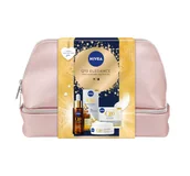 Zestawy kosmetyków damskich - Nivea Q10 Elegance zestaw kosmetyków do pielęgnacji twarzy krem na dzień SPF15 + serum + kosmetyczka - miniaturka - grafika 1