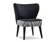 Fotele - Modny Fotel Do Salonu Z Kolorowej Tkaniny Armi Czarny Noga Czarna - miniaturka - grafika 1