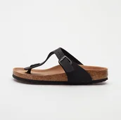 Sandały damskie - Birkenstock Sandały Damskie Gizeh BFBC Earthy VEG Black - US 7 / EU 38 / 24.5 CM - miniaturka - grafika 1