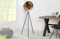 Lampy stojące - Invicta Interior Lampa podłogowa Renox 140cm czarno-złota i-36617 - miniaturka - grafika 1