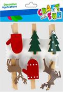 Zabawki kreatywne - Craft With Fun, Ozdoba dekoracyjna klamerki Mix, Boże Narodzenie, 501911 - miniaturka - grafika 1